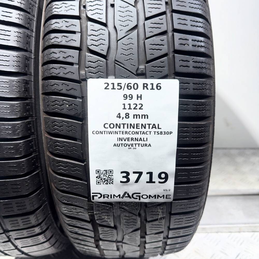 Gomme Usate 215 60 R16 99H Continental Contiwintercontact TS830P Invernali - immagine 3