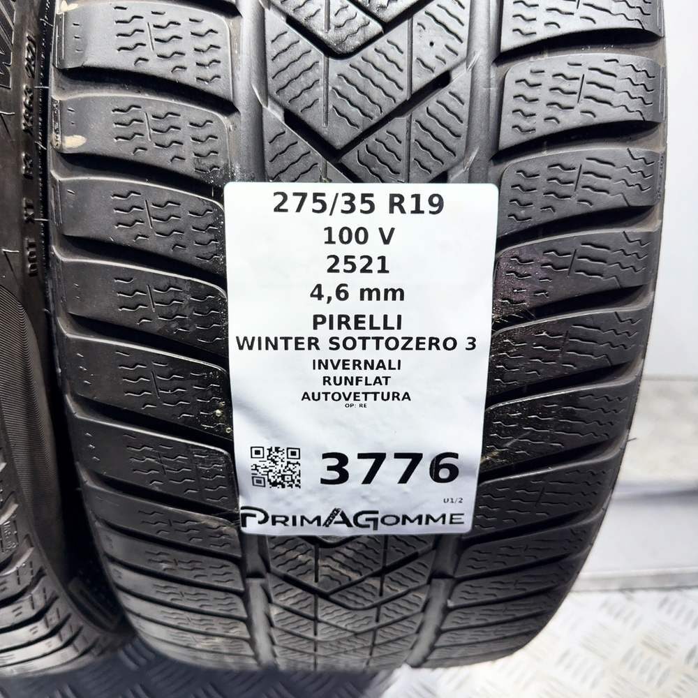 Gomme Usate 275 35 R19 100V Pirelli Winter Sottozero 3 RunFlat Invernali - immagine 3