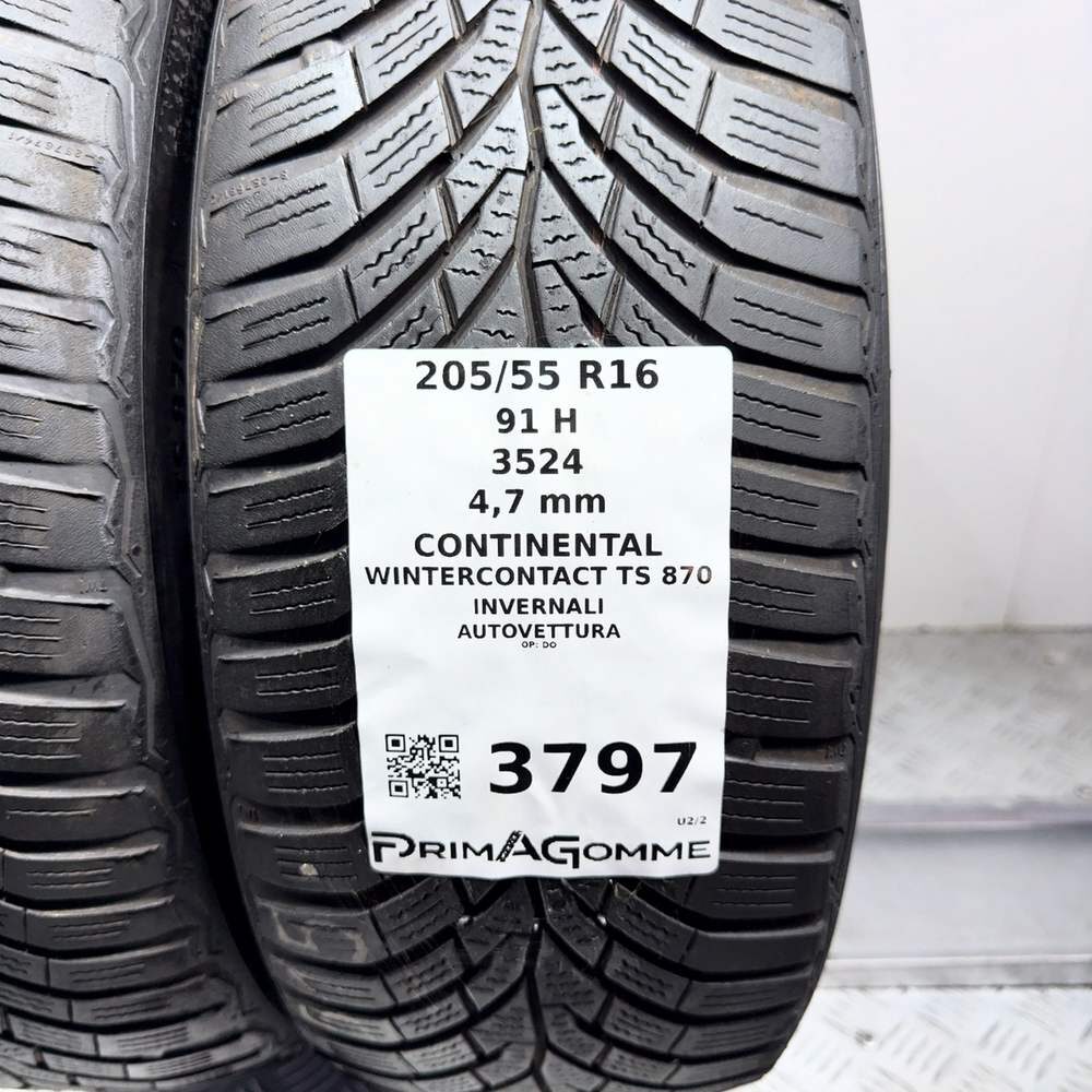 Gomme Usate 205 55 R16 91H Continental Wintercontact TS 870 Invernali - immagine 3