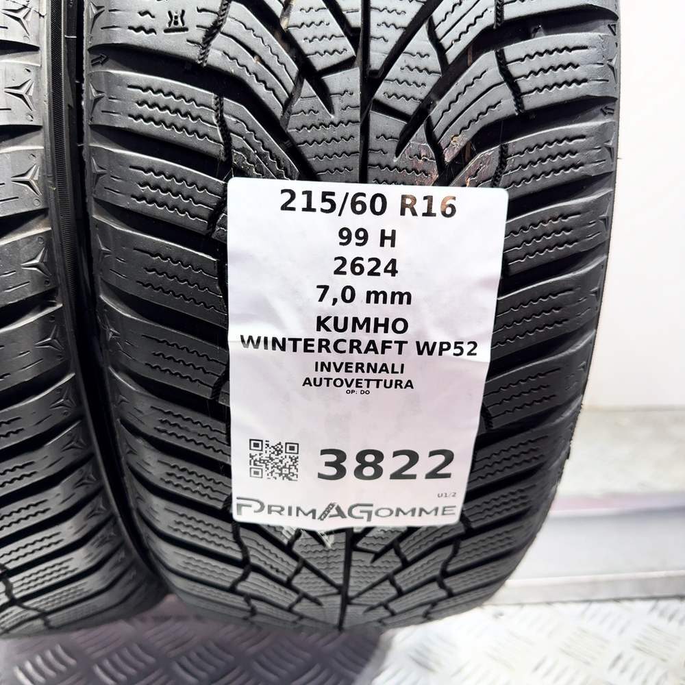 Gomme Usate 215 60 R16 99H Kumho Wintercraft WP52 98% Invernali - immagine 3