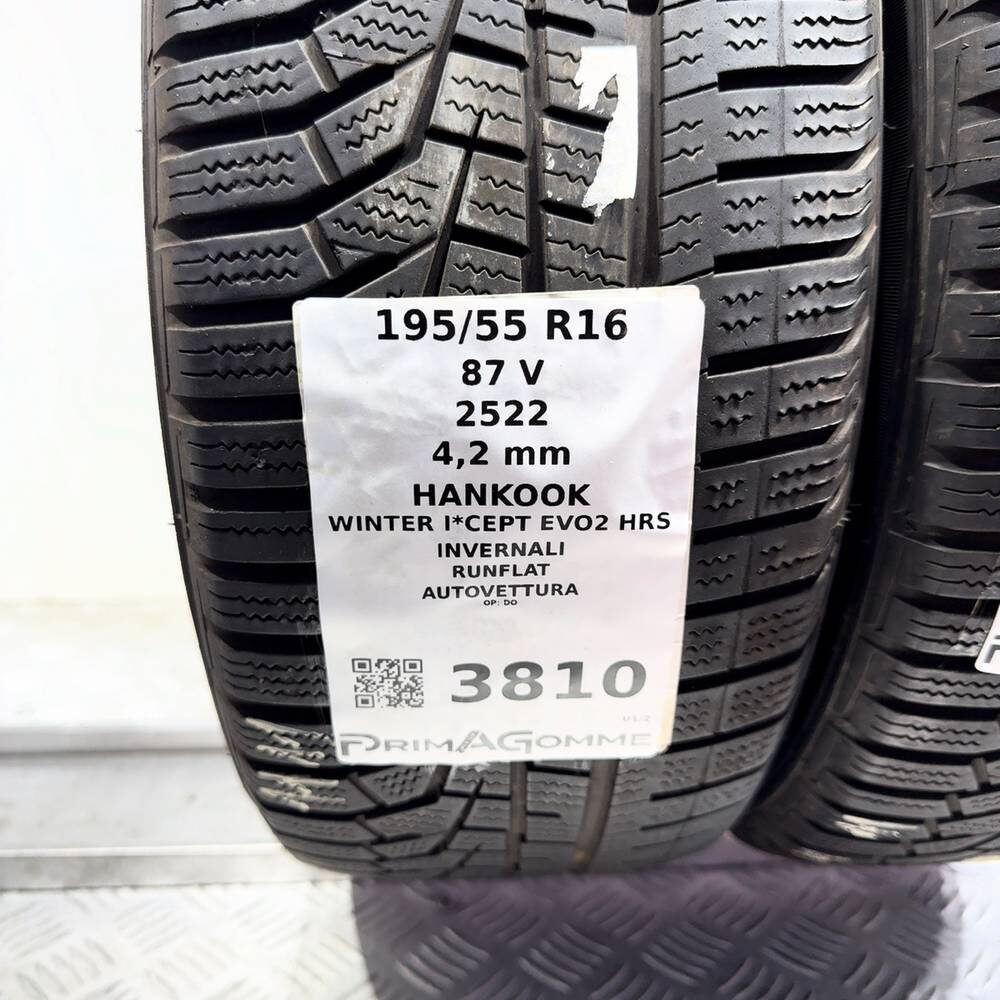 Gomme Usate 195 55 R16 87V Hankook Winter I*Cept Evo2 Hrs RunFlat Invernali - immagine 3