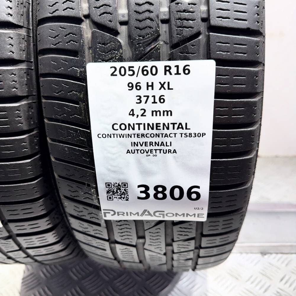 Gomme Usate 205 60 R16 96H XL Continental Contiwintercontact TS830P Invernali - immagine 3