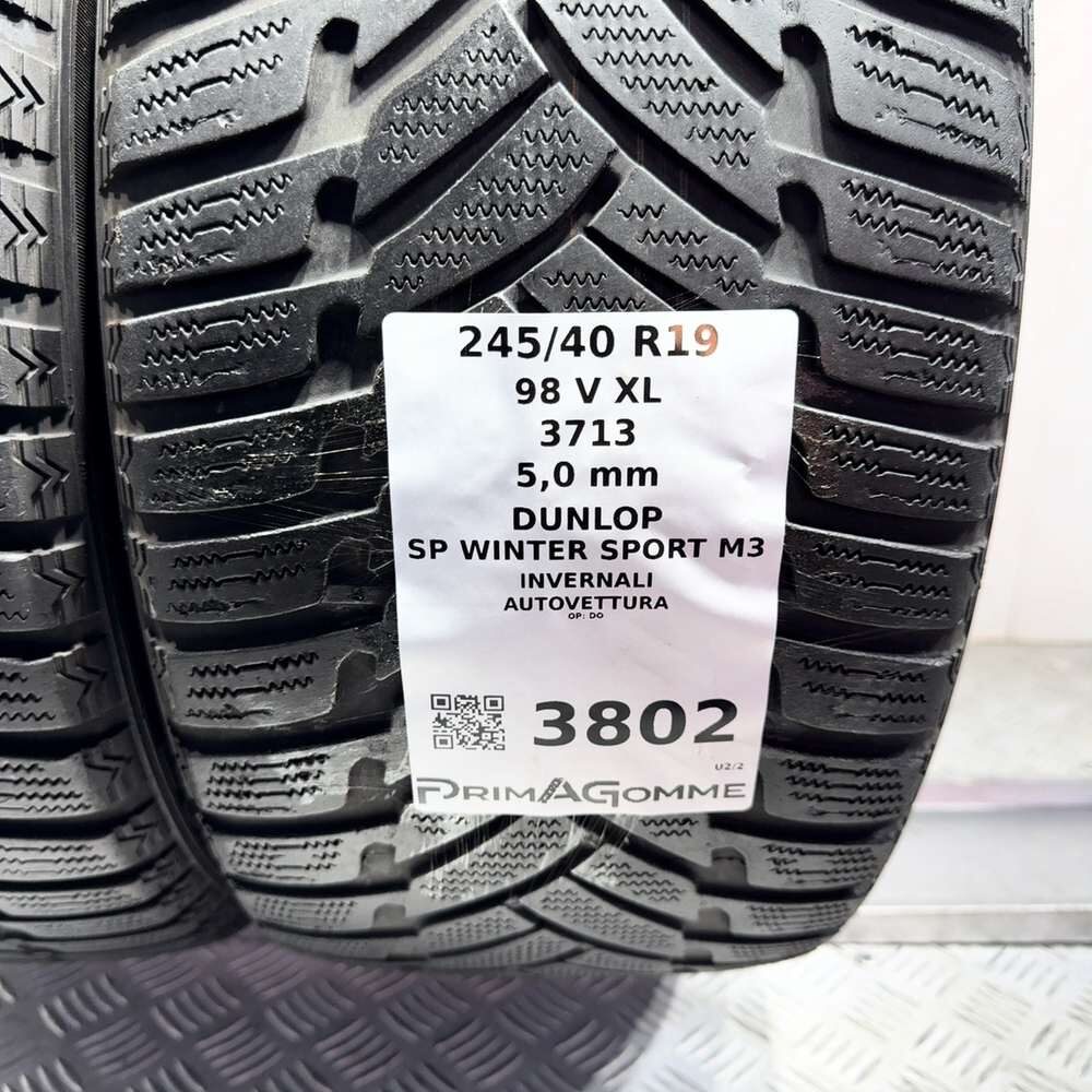 Gomme Usate 245 40 R19 98V XL Dunlop SP Winter Sport M3 71% Invernali - immagine 3