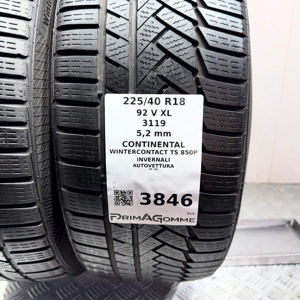 Gomme Usate 225 40 R18 92V XL Continental Wintercontact TS 850P 74% Invernali - immagine 3