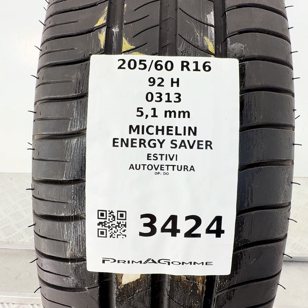 Gomma Usata 205 60 R16 92H MICHELIN ENERGY SAVER 73% Estivo - immagine 3