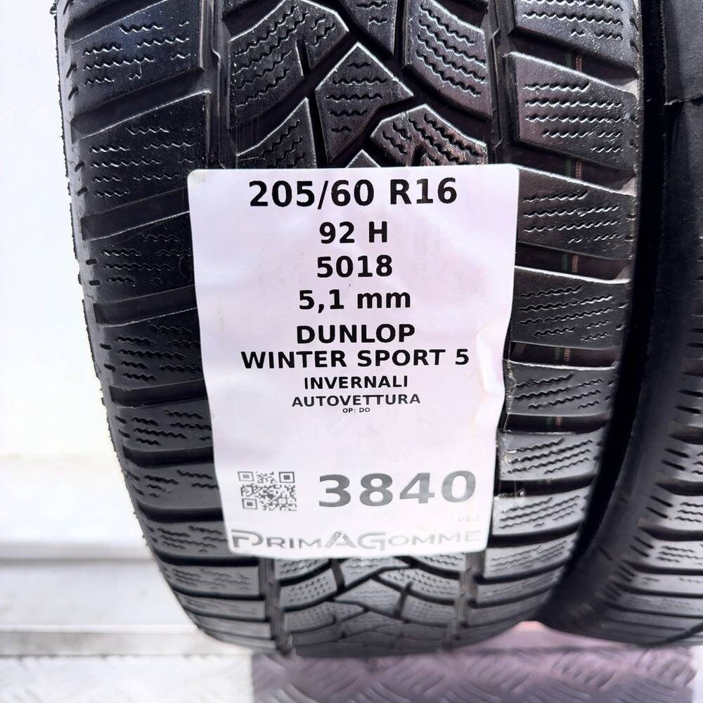 Gomme Usate 205 60 R16 92H Dunlop Winter Sport 5 73% Invernali - immagine 3