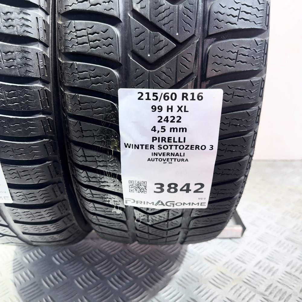 Gomme Usate 215 60 R16 99H XL Pirelli Winter Sottozero 3 Invernali - immagine 3
