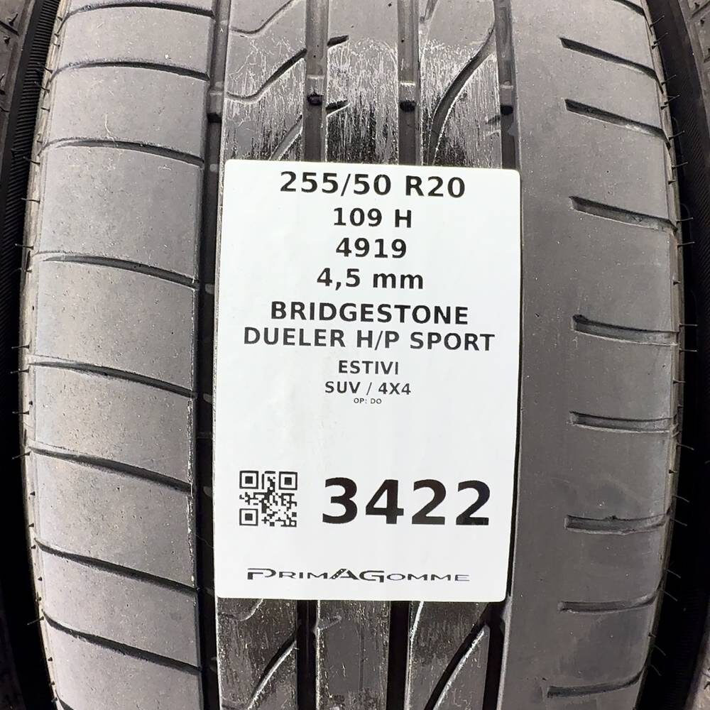 Gomme Usate 255 50 R20 109H BRIDGESTONE DUELER H/P SPORT estivi - immagine 3