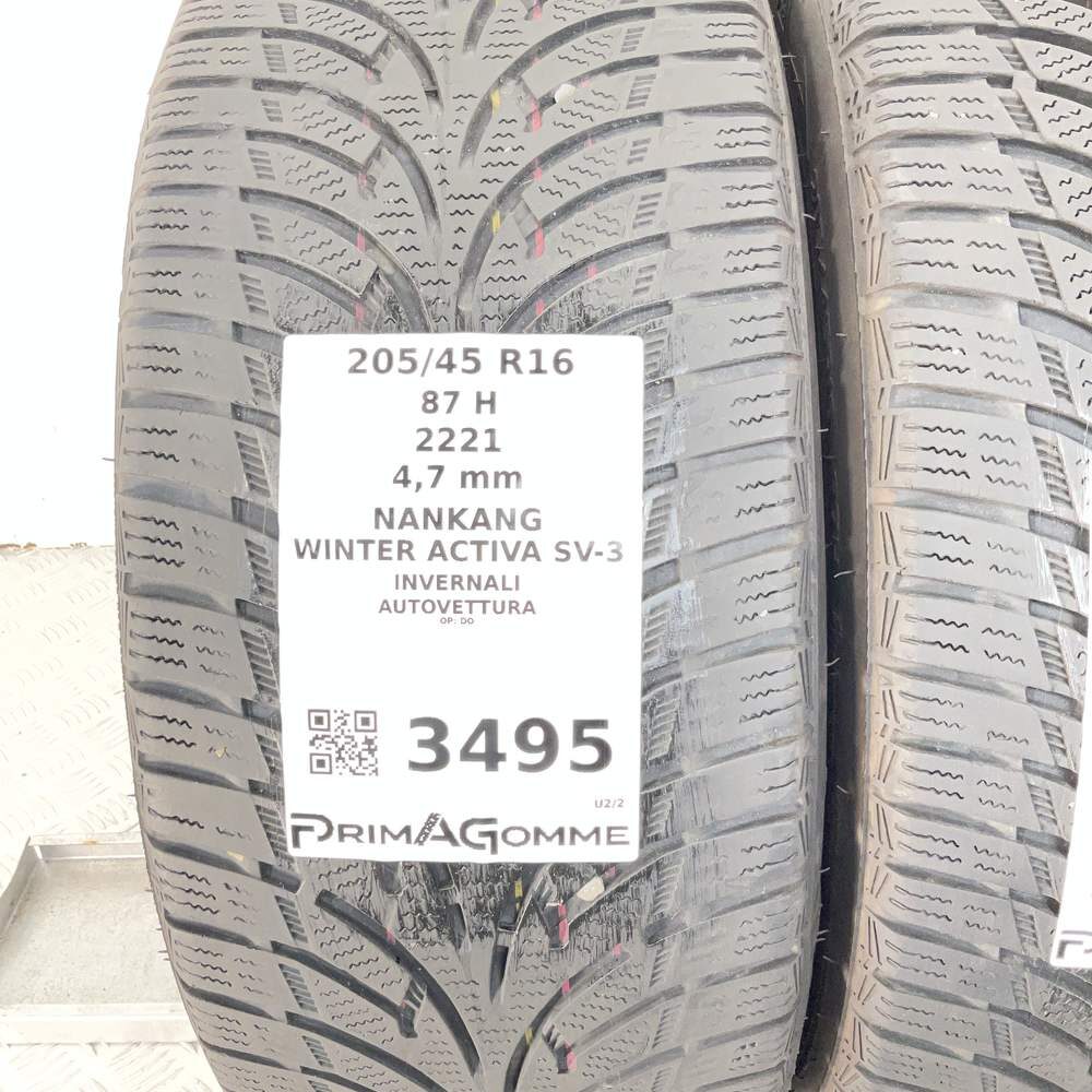 Gomme Usate 205 45 R16 XL 87H Nankang Winter Activa SV-3 Invernali - immagine 3