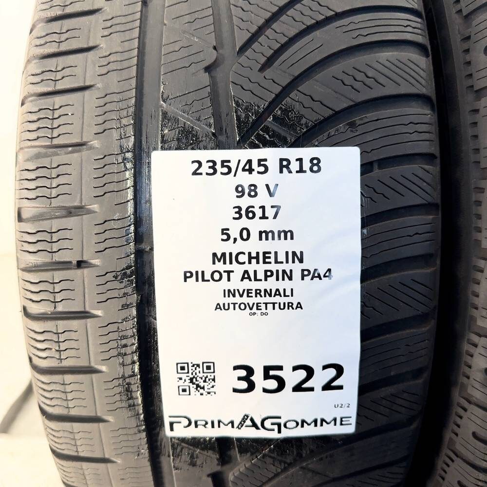 Gomme Usate 235 45 R18 XL 98V Michelin Pilot Alpin PA4 71% Invernali - immagine 3