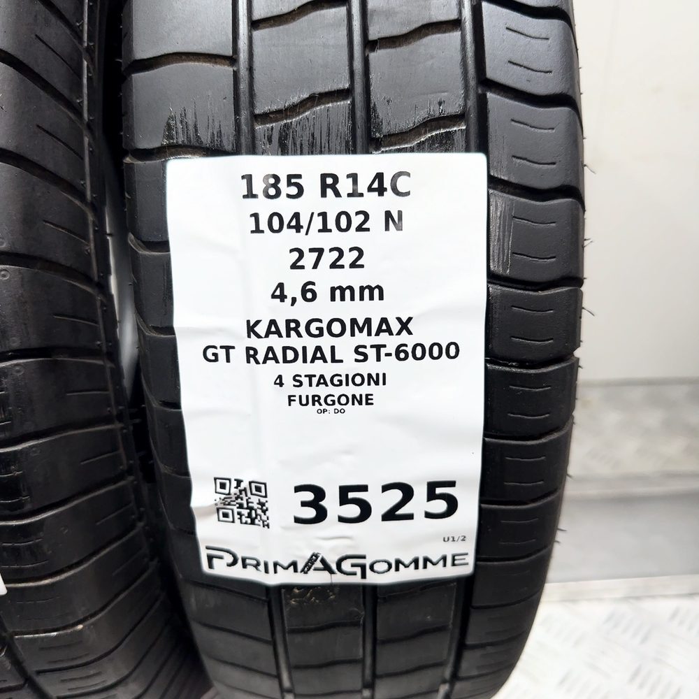 Gomme Usate 185 R14C 104/102N Gt Radial Kargomax ST-6000 4 Stagioni - immagine 3