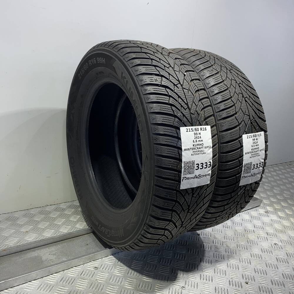 Gomme Usate 215 60 R16 99H Kumho Wintercraft WP52 94% Invernali - immagine 4