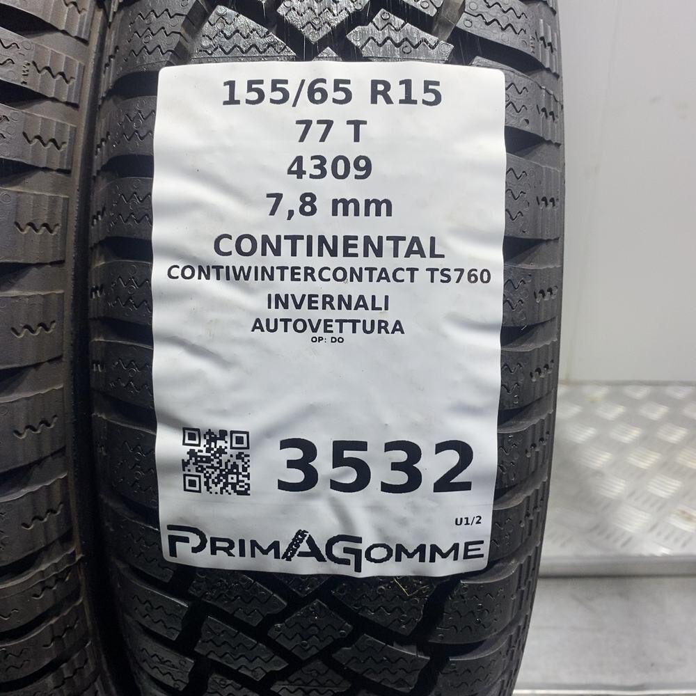 Gomme Usate 155 65 R15 77T Continental Contiwintercontact TS760 98% Invernali - immagine 4