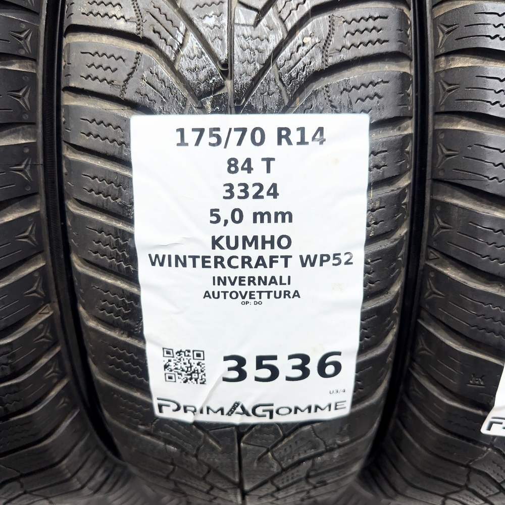Gomme Usate 175 70 R14 84T Kumho Wintercraft WP52 71% Invernali - immagine 5