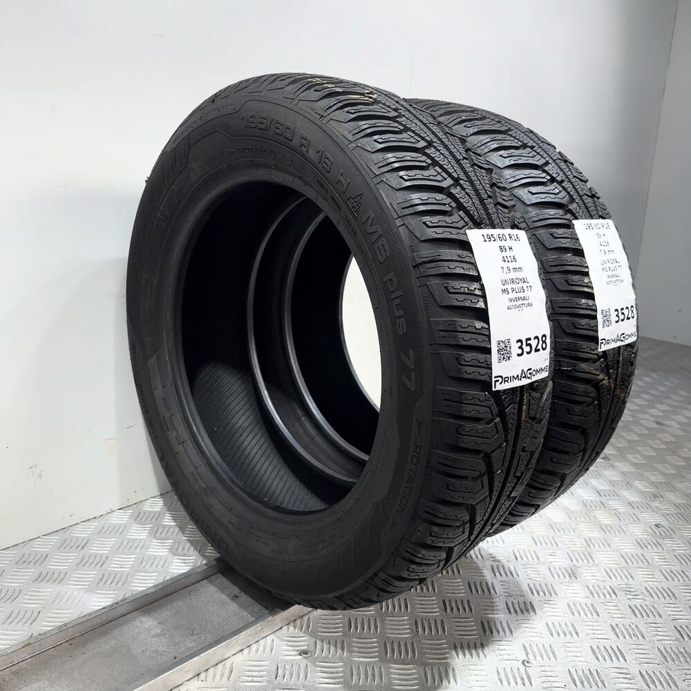 Gomme Usate 195 60 R16 89H Uniroyal MS Plus 77 79% Invernali - immagine 10
