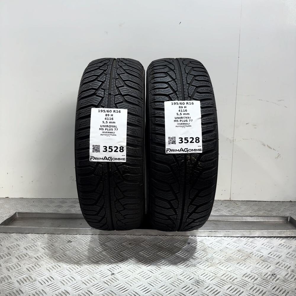 Gomme Usate 195 60 R16 89H Uniroyal MS Plus 77 79% Invernali - immagine 14