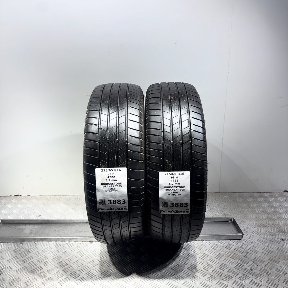 Gomme Usate 215 65 R16 98H Bridgestone Turanza T005 74% Estive