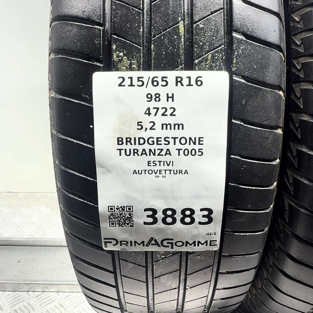 Gomme Usate 215 65 R16 98H Bridgestone Turanza T005 74% Estive - immagine 3