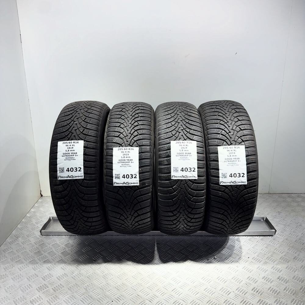 Gomme Usate 205 60 R16 96H XL GoodYear Ultragrip 9+ 83% Invernali