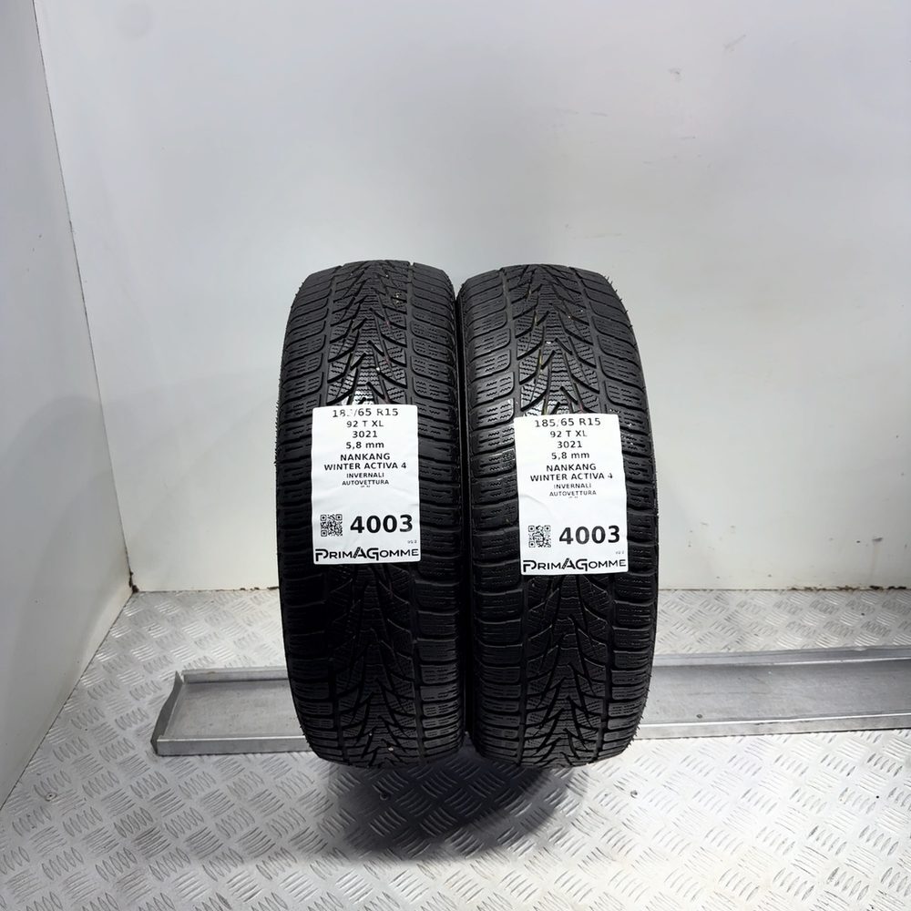 Gomme Usate 185 65 R15 92T XL Nankang Winter Activa 4 83% Invernali