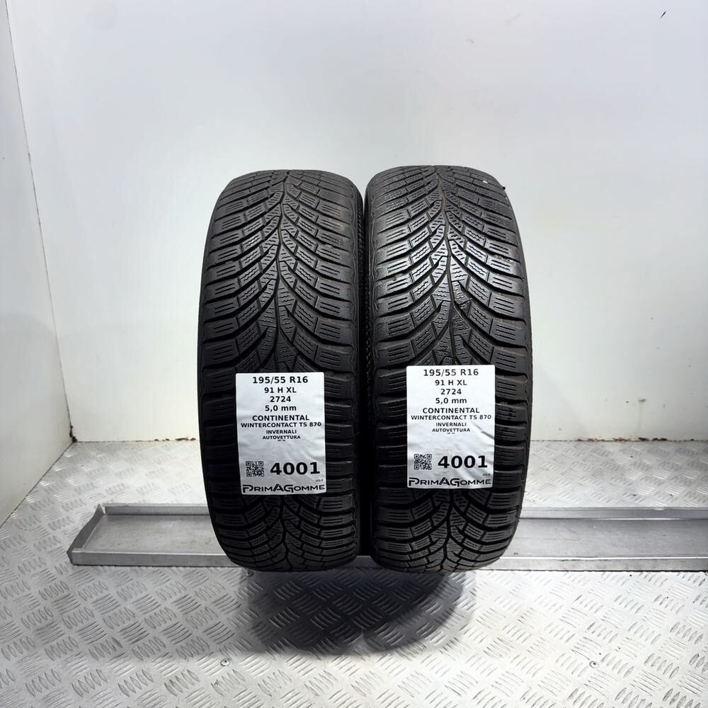 Gomme Usate 195 55 R16 91H XL Continental Wintercontact TS 870 71% Invernali
