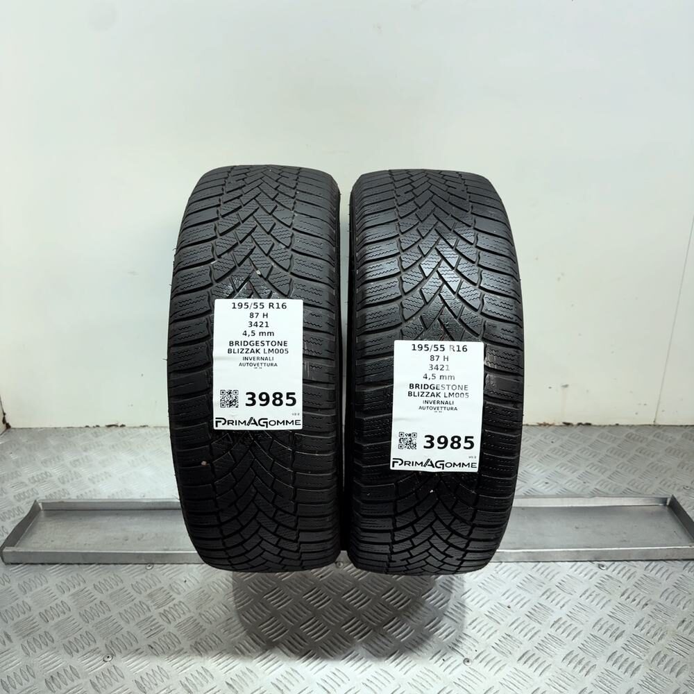 Gomme Usate 195 55 R16 87H Bridgestone Blizzak LM005 Invernali