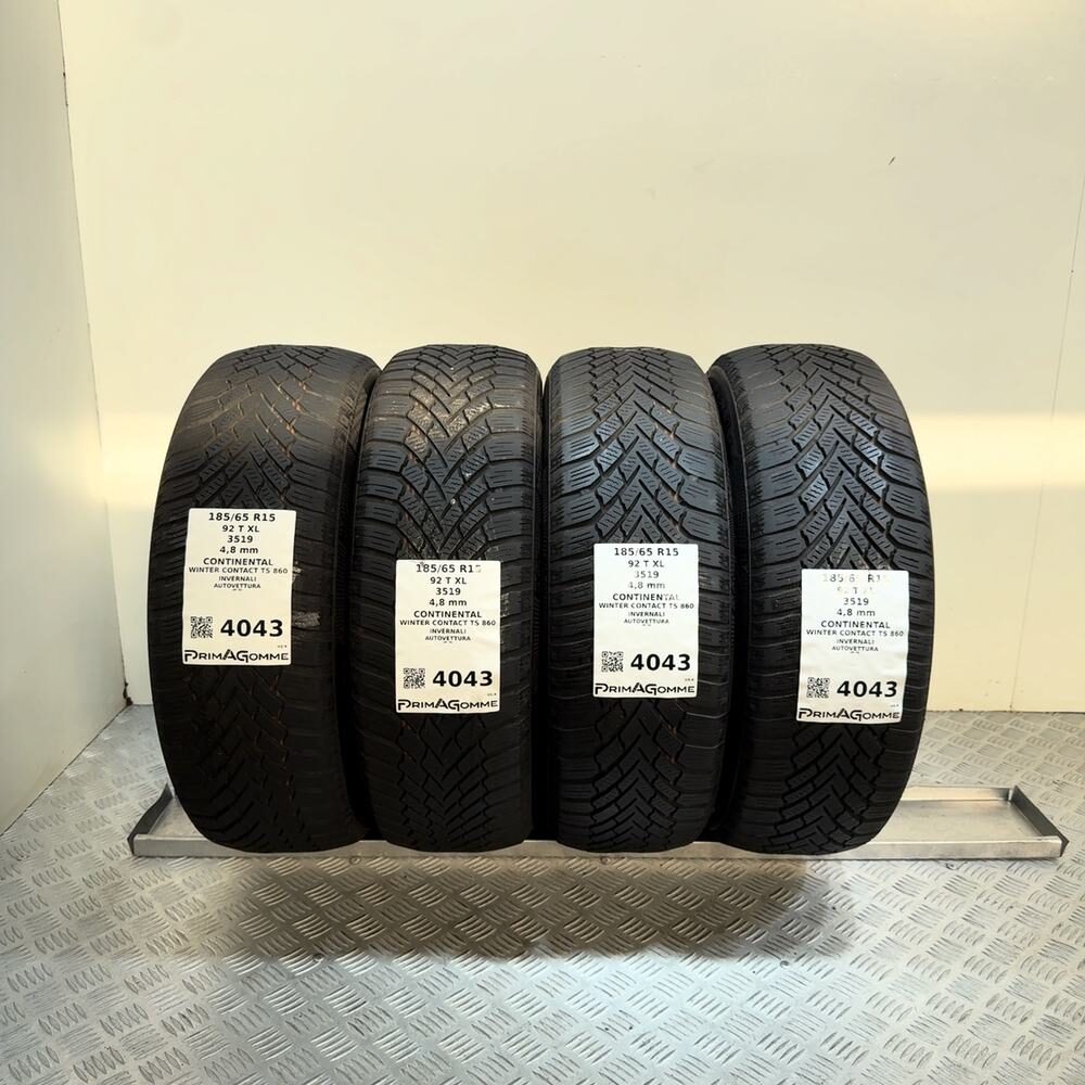 Gomme Usate 185 65 R15 XL 92T Continental Winter Contact TS 860 Invernali
