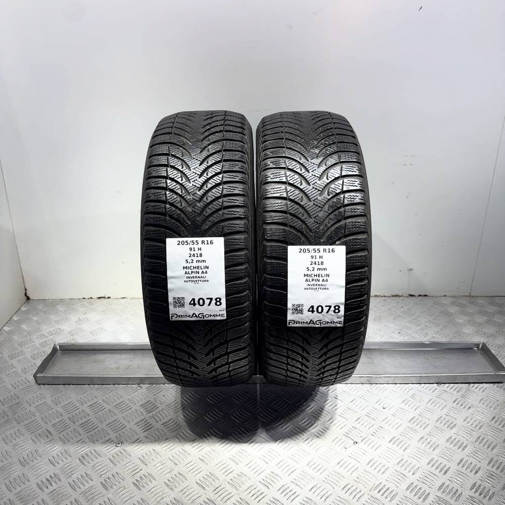 Gomme Usate 205 55 R16 91H Michelin Alpin A4 74% Invernali