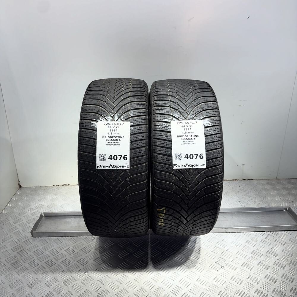 Gomme Usate 225 45 R17 94V XL Bridgestone Blizzak 6 Invernali