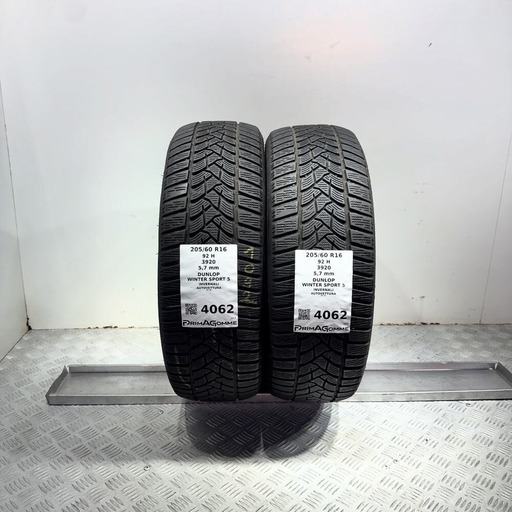 Gomme Usate 205 60 R16 92H Dunlop Winter Sport 5 81% Invernali