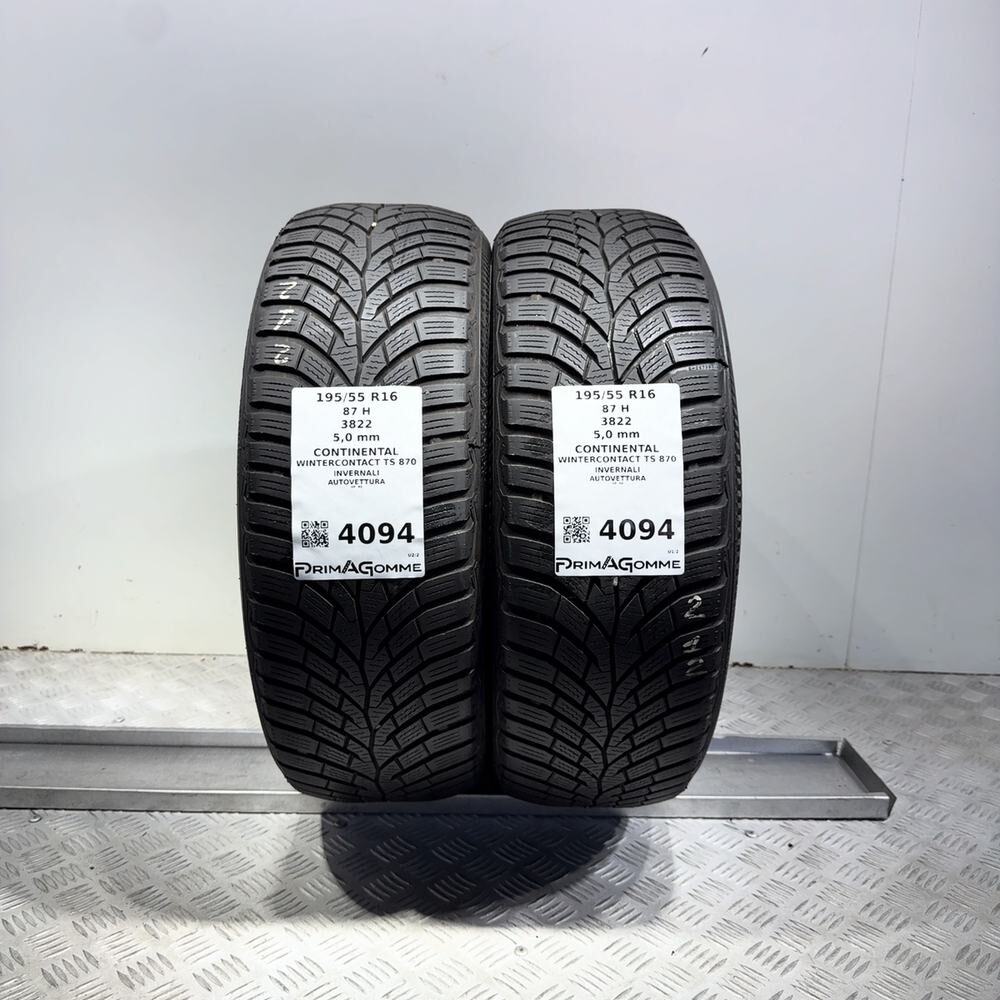 Gomme Usate 195 55 R16 87H Continental Wintercontact TS 870 71% Invernali