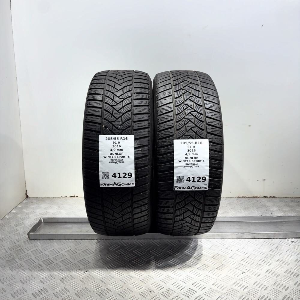 Gomme Usate 205 55 R16 91H Dunlop Winter Sport 5 Invernali