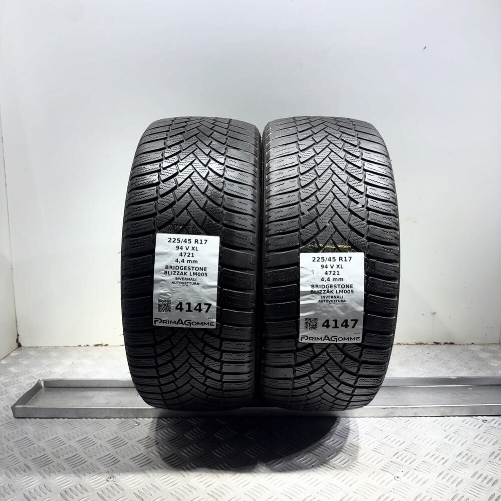 Gomme Usate 225 45 R17 XL 94V Bridgestone Blizzak LM005 Invernali