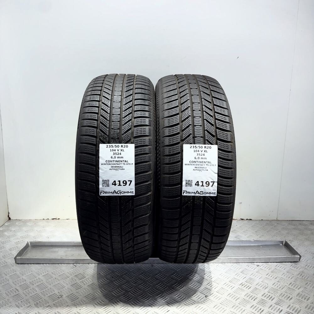 Gomme Usate 235 50 R20 104V XL Continental Wintercontact TS 870 P 86% Invernali