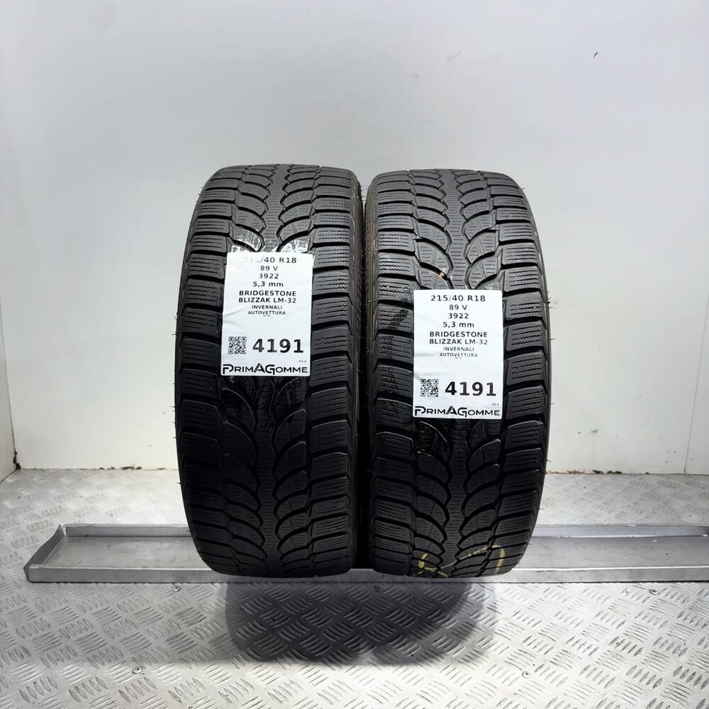 Gomme Usate 215 40 R18 89V Bridgestone Blizzak LM-32 76% Invernali
