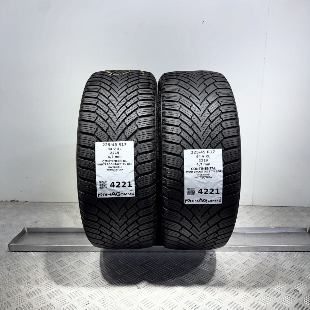 Gomme Usate 225 45 R17 XL 94V Continental Wintercontact TS 860 Invernali