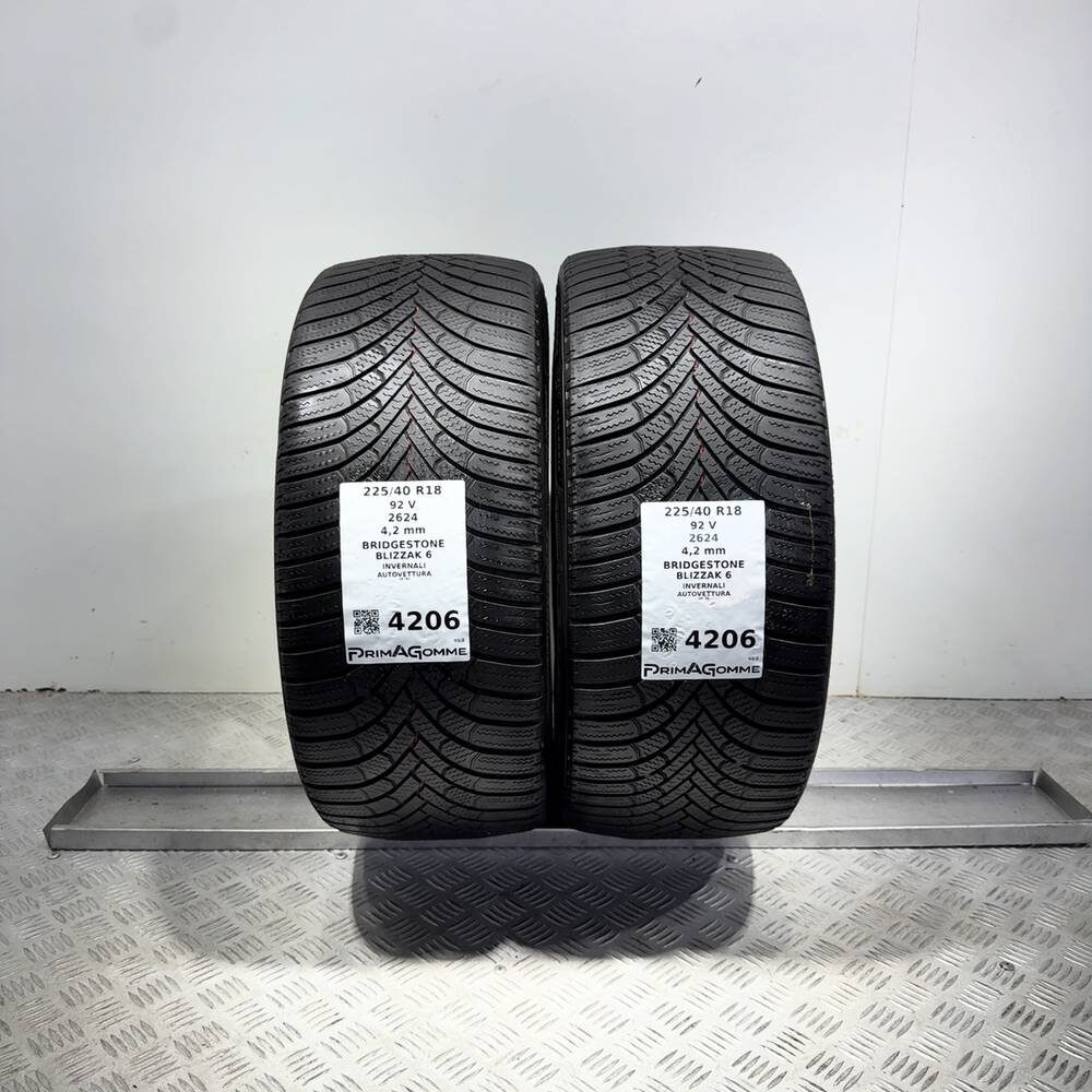 Gomme Usate 225 40 R18 92V Bridgestone Blizzak 6 Invernali