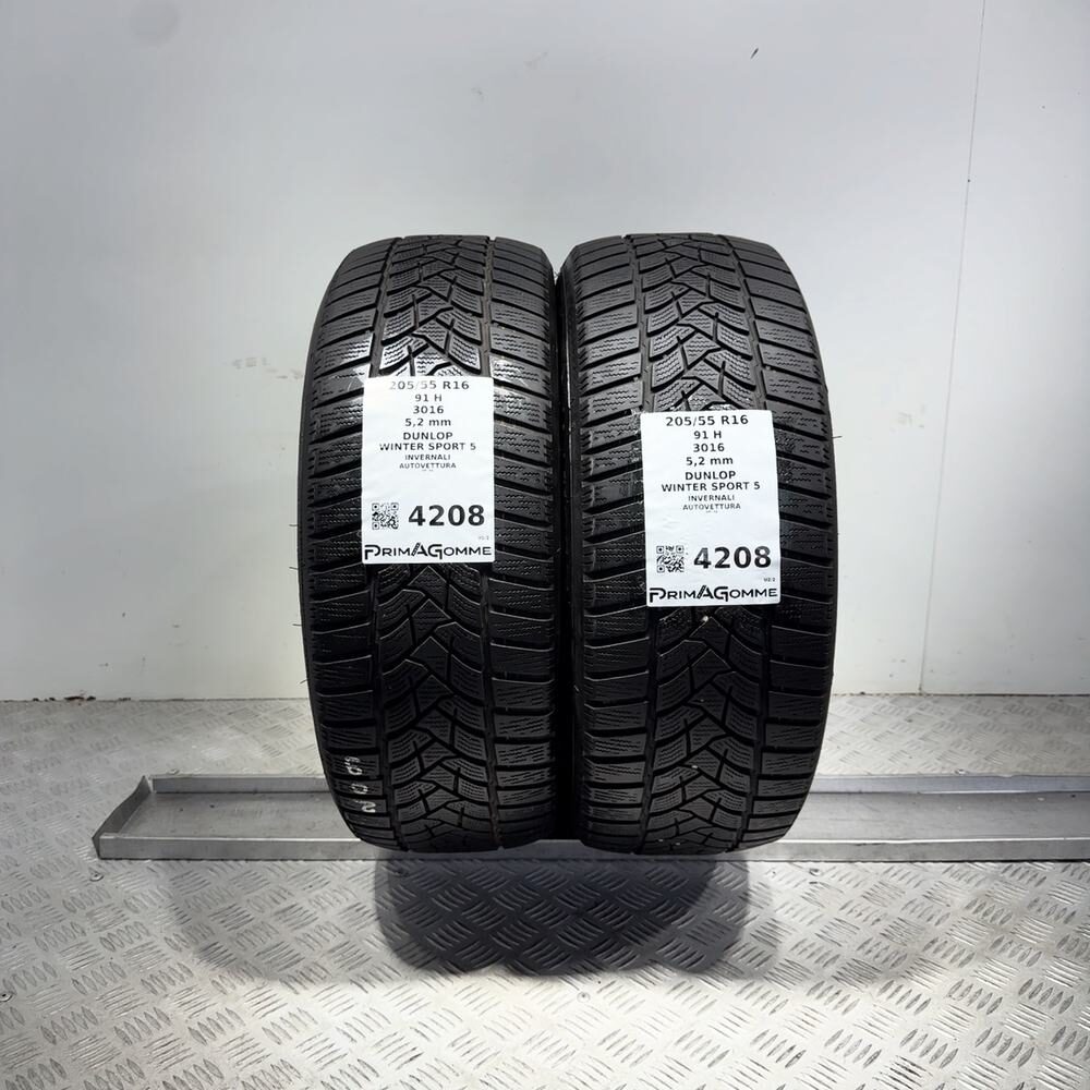 Gomme Usate 205 55 R16 91H Dunlop Winter Sport 5 74% Invernali