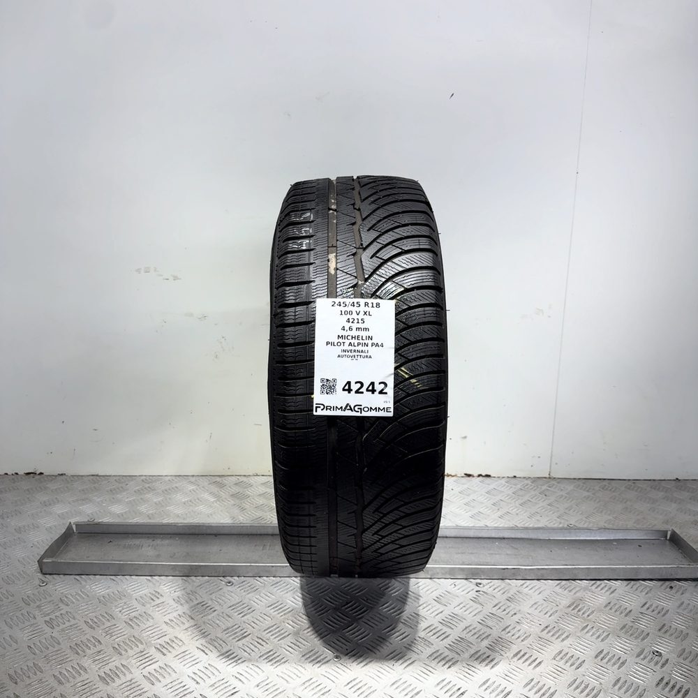 Gomma Usata 245 45 R18 100V XL Michelin Pilot Alpin PA4 Invernale