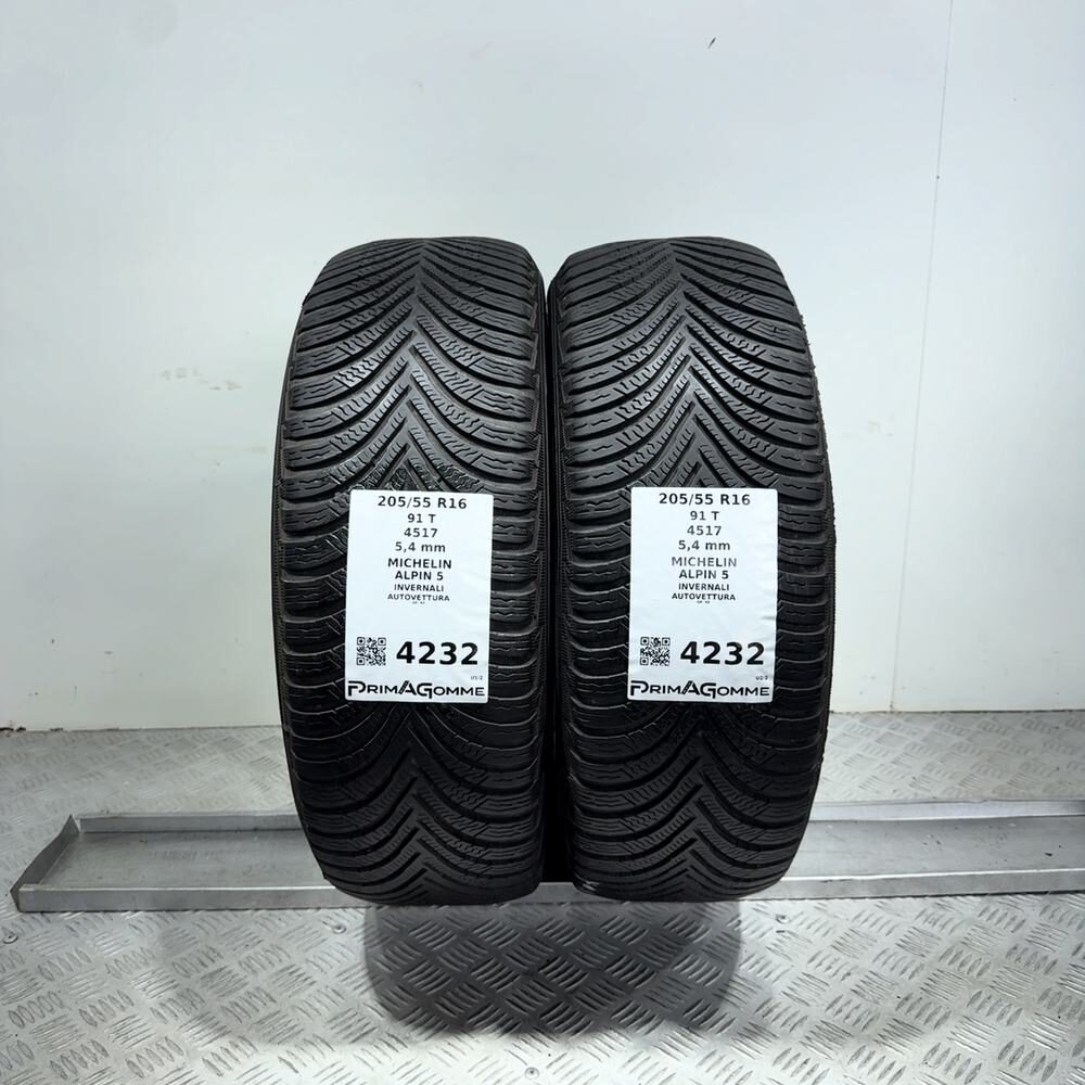 Gomme Usate 205 55 R16 91T Michelin Alpin 5 77% Invernali