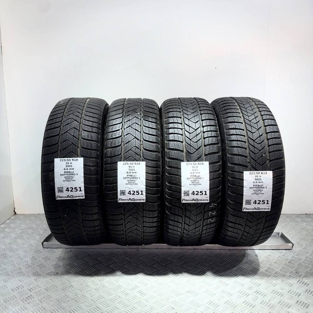 Gomme Usate 225 50 R18 95H Pirelli Sottozero 3 RunFlat 86% Invernali
