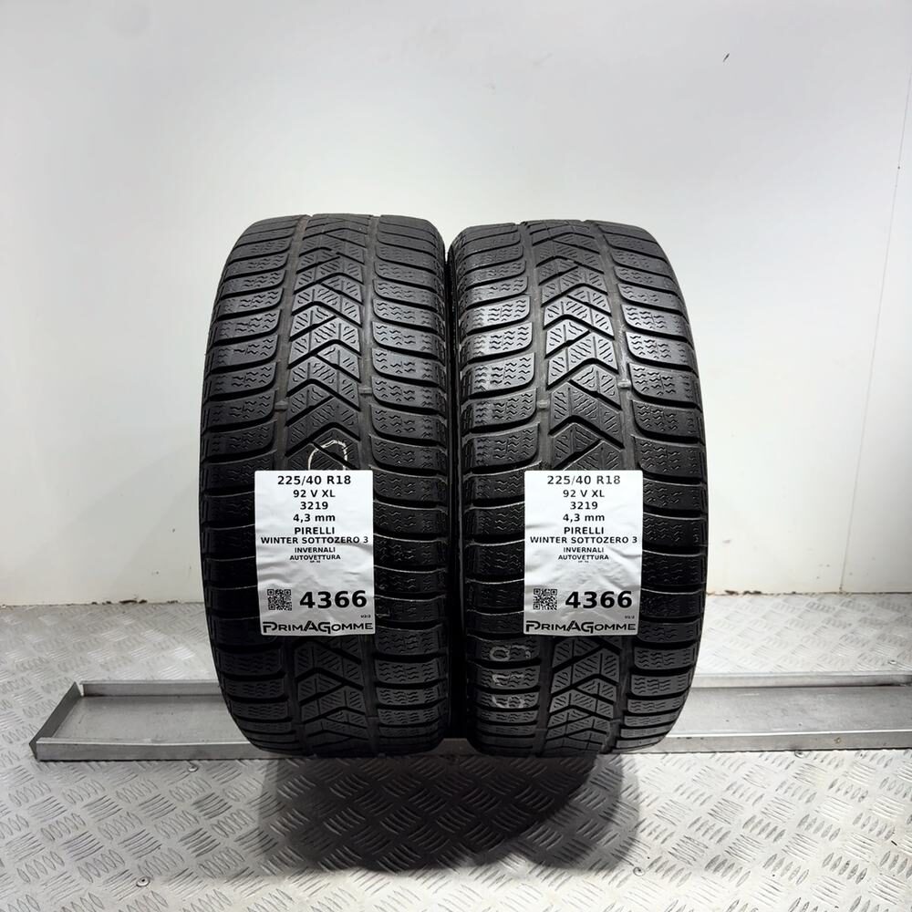 Gomme Usate 225 40 R18 92V XL Pirelli Winter Sottozero 3 Invernali