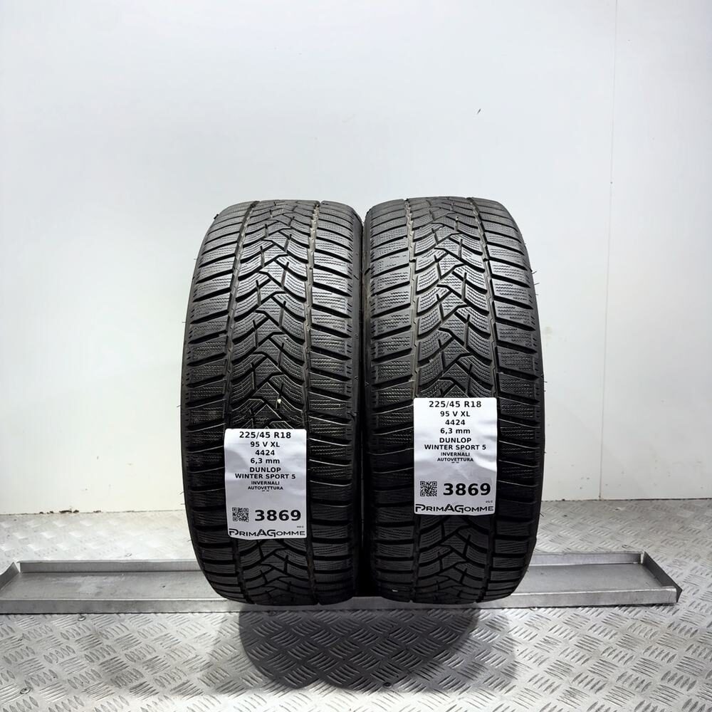 Gomme Usate 225 45 R18 95V XL Dunlop Winter Sport 5 90% Invernali