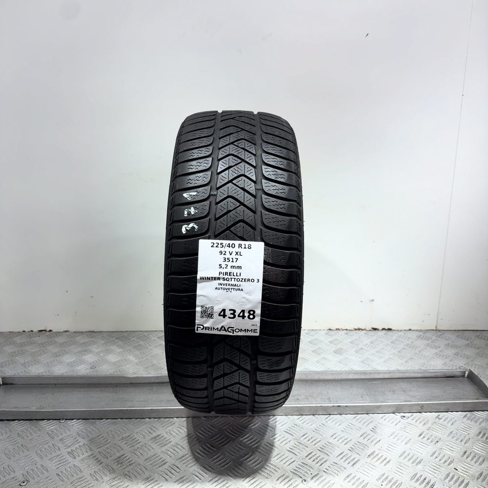 Gomma Usata 225 40 R18 92V XL Pirelli Winter Sottozero 3 74% Invernali