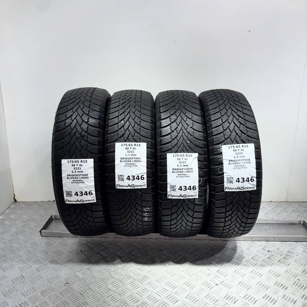 Gomme Usate 175 65 R15 88T XL Bridgestone Blizzak LM005 76% Invernali