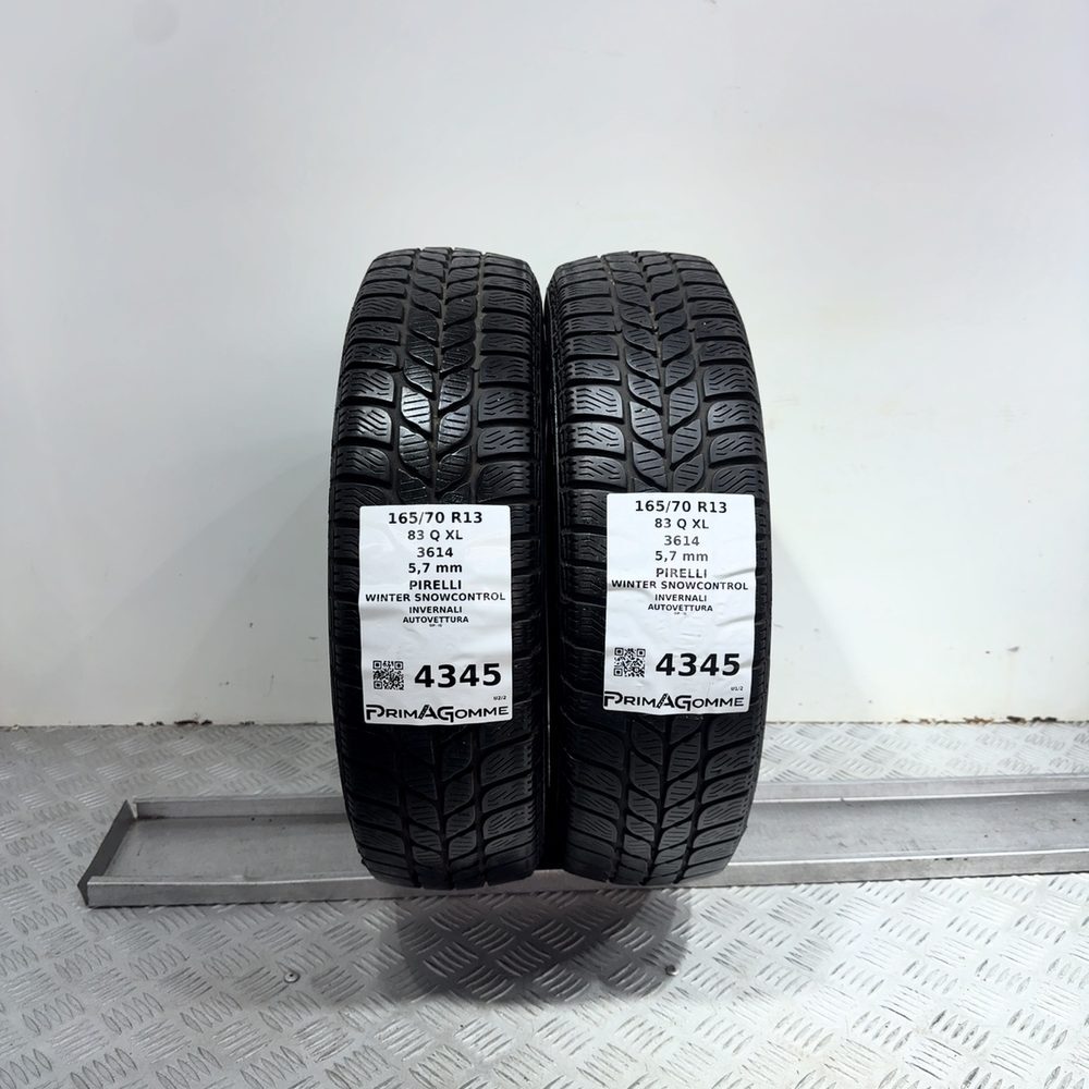 Gomme Usate 165 70 R13 XL 83Q Pirelli Winter Snowcontrol 81% Invernali