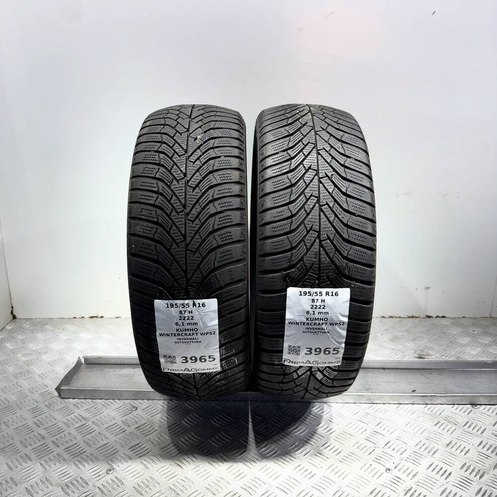 Gomme Usate 195 55 R16 87H Kumho Wintercraft WP52 87% Invernali