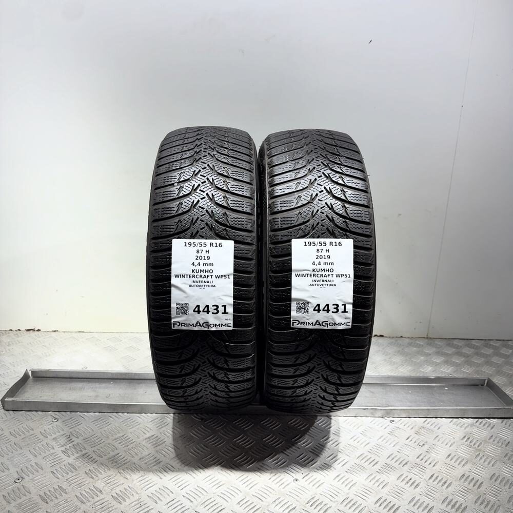 Gomme Usate 195 55 R16 87H Kumho Wintercraft WP51 Invernali