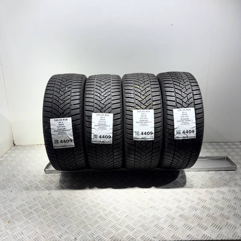 Gomme Usate 195 45 R16 84V Dunlop Winter Sport 5 86% Invernali