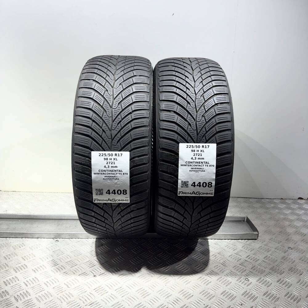 Gomme Usate 225 50 R17 XL 98H Continental Wintercontact TS 870 Invernali